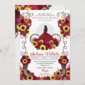Cowgirl Sunblumen Rose Western Quinceanera Einladung (Vorne/Hinten)