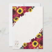 Cowgirl Sunblumen Rose Western Quinceanera Einladung (Rückseite)