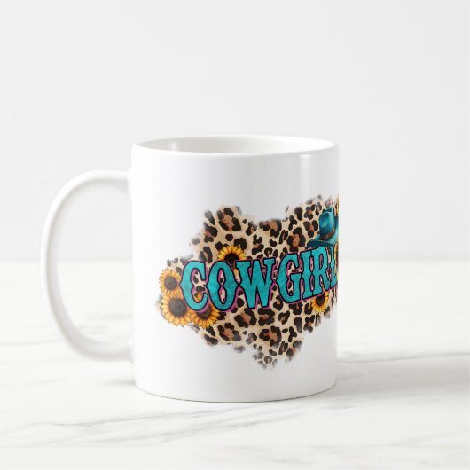 Cowgirl Sunflower Personalisiert Kaffeetasse (Links)