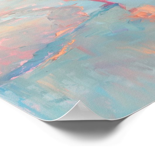 Cowgirl Sunset Beach Malerei Print Poster (Ecke)