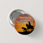 Cowgirl Sunset Horseback Ride Button Button (Vorne & Hinten)