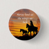 Cowgirl Sunset Horseback Ride Button Button (Vorderseite)