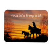 Cowgirl Sunset Horseback Ride Flexible Magnet (Horizontal)
