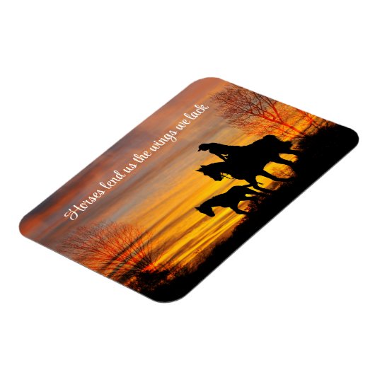 Cowgirl Sunset Horseback Ride Flexible Magnet (Linke Seite)