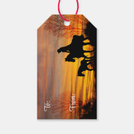 Cowgirl Sunset Horseback Ride Geschenk Tag Geschenkanhänger