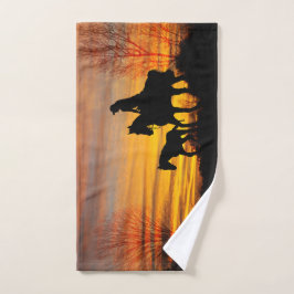 Cowgirl Sunset Horseback Ride Handtuch
