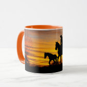 Cowgirl Sunset Horseback Ride Kaffee Tasse (Vorderseite Links)