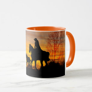 Cowgirl Sunset Horseback Ride Kaffee Tasse