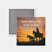 Cowgirl Sunset Horseback Ride Magnet (Vorderseite/Rückseite)
