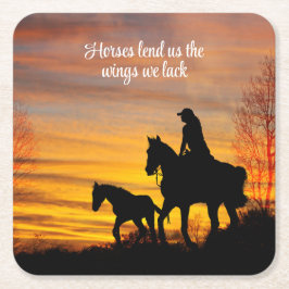 Cowgirl Sunset Horseback Ride Paper Untersetzer