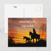Cowgirl Sunset Horseback Ride Postcard Postkarte (Vorne/Hinten)