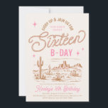 Cowgirl Sweet 16 Geburtstag Einladung<br><div class="desc">Girl's First Rodeo Einladung Bereit,  von Ihnen personalisiert zu sein!</div>