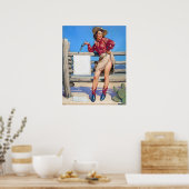 Cowgirl Target Übt Button Up Poster (Küche)