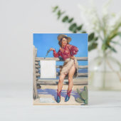 Cowgirl Target Übt Button Up Postkarte (Stehend Vorderseite)