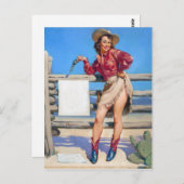 Cowgirl Target Übt Button Up Postkarte (Vorne/Hinten)