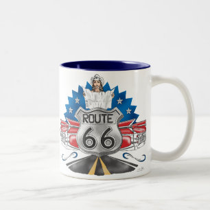 Cowgirl-Tasse des Weg-66 Zweifarbige Tasse