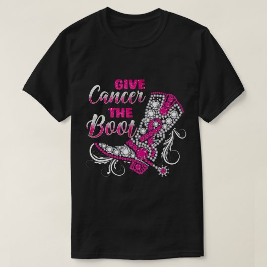 Cowgirl Texas Southern Give Cancer B T-Shirt (Design vorne)