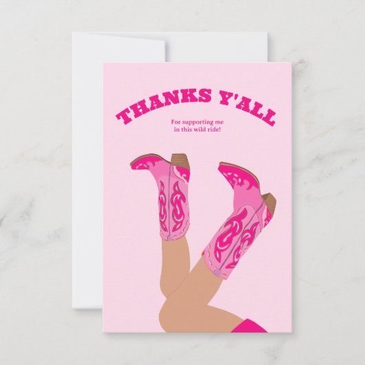Cowgirl Thank you Card Custom Personalized Dankeskarte (Vorderseite)