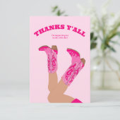 Cowgirl Thank you Card Custom Personalized Dankeskarte (Stehend Vorderseite)