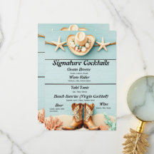 Cowgirl Themed Bar Menu