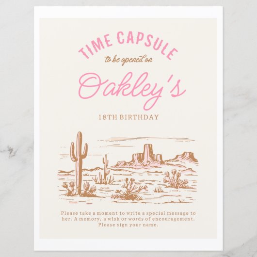 Cowgirl Time Kapselunterschrift | Party des Wester (Vorderseite)