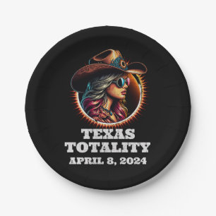 Cowgirl Total Solar Eclipse 4.08.2024 Texas Pappteller