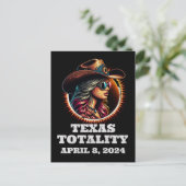 Cowgirl Total Solar Eclipse 4.08.2024 Texas Postkarte (Stehend Vorderseite)
