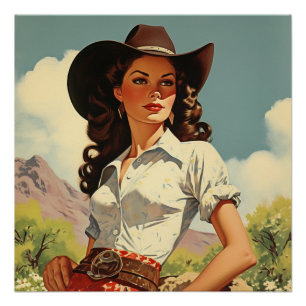 Cowgirl-Träume und Eleganz: Wildwest-Geflüster Poster