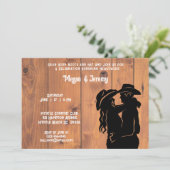 Cowgirl und Cowboy Empfang Einladung (Stehend Vorderseite)