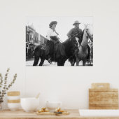 Cowgirl und Cowboy on Horseback: 1908 Poster (Küche)