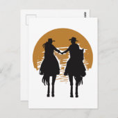 Cowgirl und Cowboy Postkarte (Vorne/Hinten)