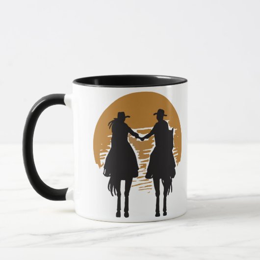Cowgirl und Cowboy Tasse (Links)