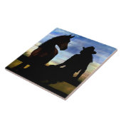 Cowgirl und Horse Country Western Fliese (Seite)