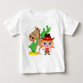 Cowgirl und Pferd Baby T-shirt (Vorderseite)