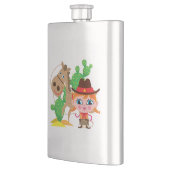 Cowgirl und Pferd Flachmann (Links)