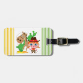 Cowgirl und Pferd Gepäckanhänger (Vorderseite horizontal)