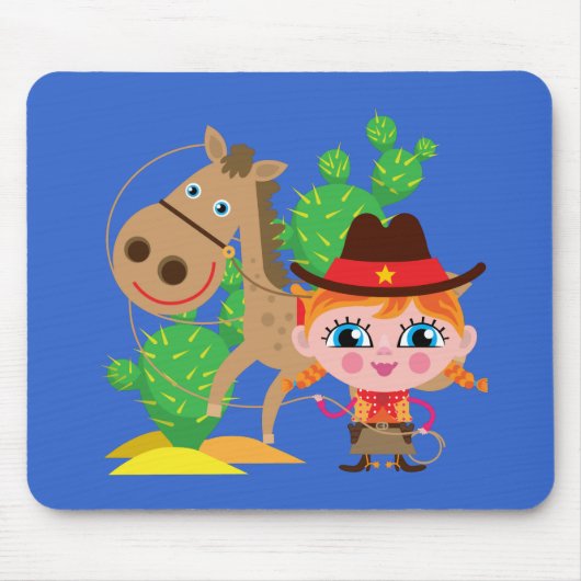 Cowgirl und Pferd Mousepad (Vorne)