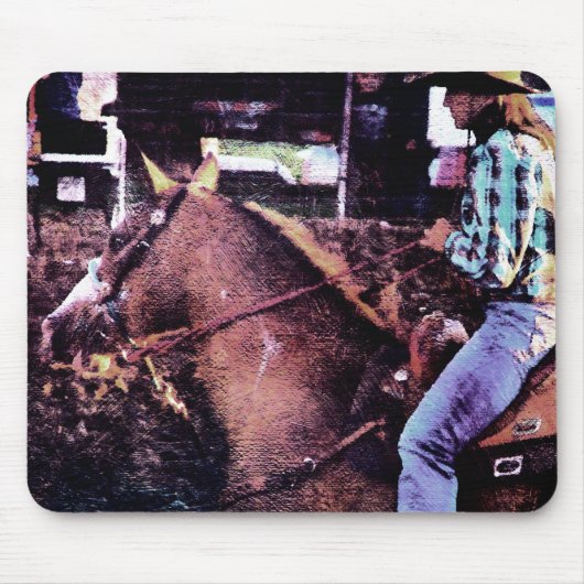 Cowgirl und Pferd Mousepad (Vorne)