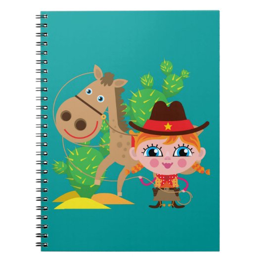 Cowgirl und Pferd Notizblock (Vorderseite)