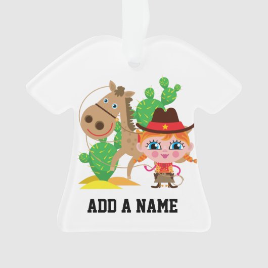 Cowgirl und Pferd Ornament (Vorderseite)