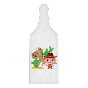 Cowgirl und Pferd Schneidebrett