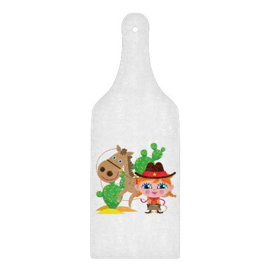 Cowgirl und Pferd Schneidebrett (Vorderseite)