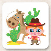 Cowgirl und Pferd Untersetzer (Vorderseite)