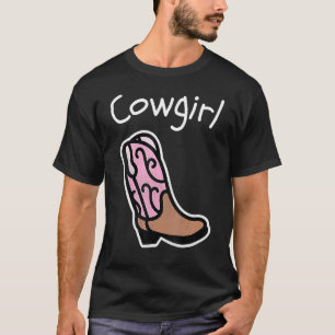 Cowgirl und Stiefel Rosa Country Western Mädchen F T-Shirt