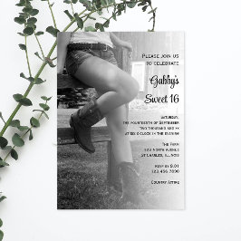 Cowgirl und Zaun Barn Party Sweet 16 Geburtstag Einladung