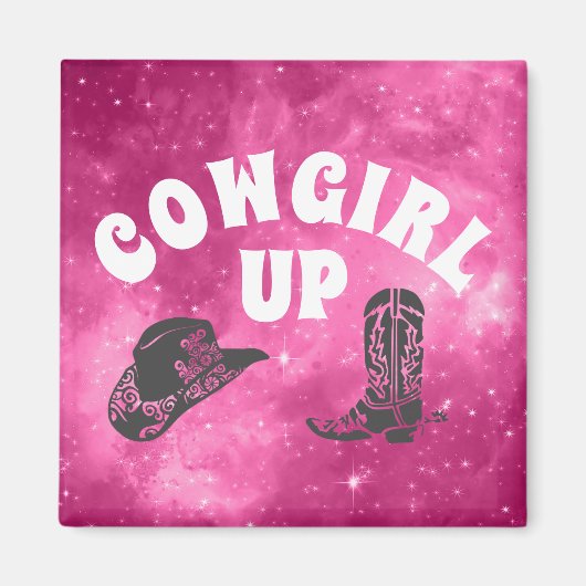 Cowgirl Up Pink Magnet (Vorne)