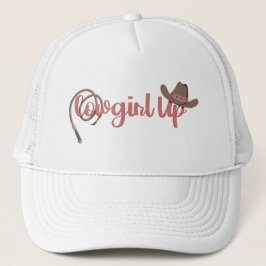 Cowgirl Up Quote Cowboy Hat Lasso Truckerkappe