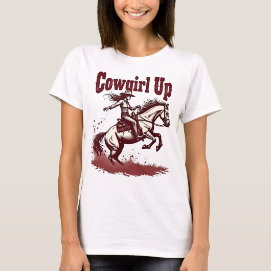Cowgirl Up T-Shirt - Western Rodeo Graphic Shirt (Vorderseite)
