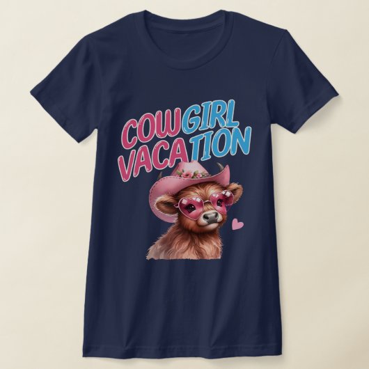 Cowgirl Urlaub Niedlich Hochland Kuh Pink Sonnenbr T-Shirt (Ablage )