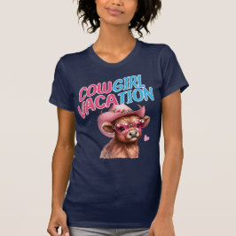 Cowgirl Urlaub Niedlich Hochland Kuh Pink Sonnenbr T-Shirt